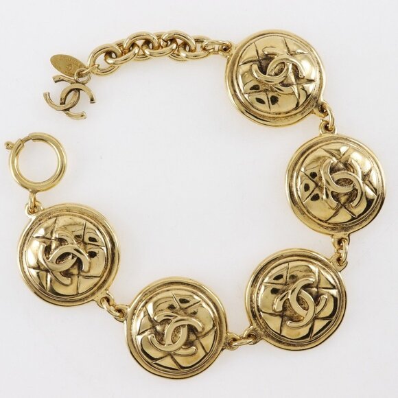 CHANEL Gold Logo Charm Bracelet - Picture 5 of 10